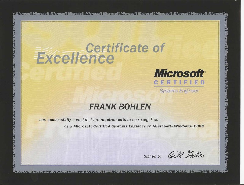 Certificate Microsoft
